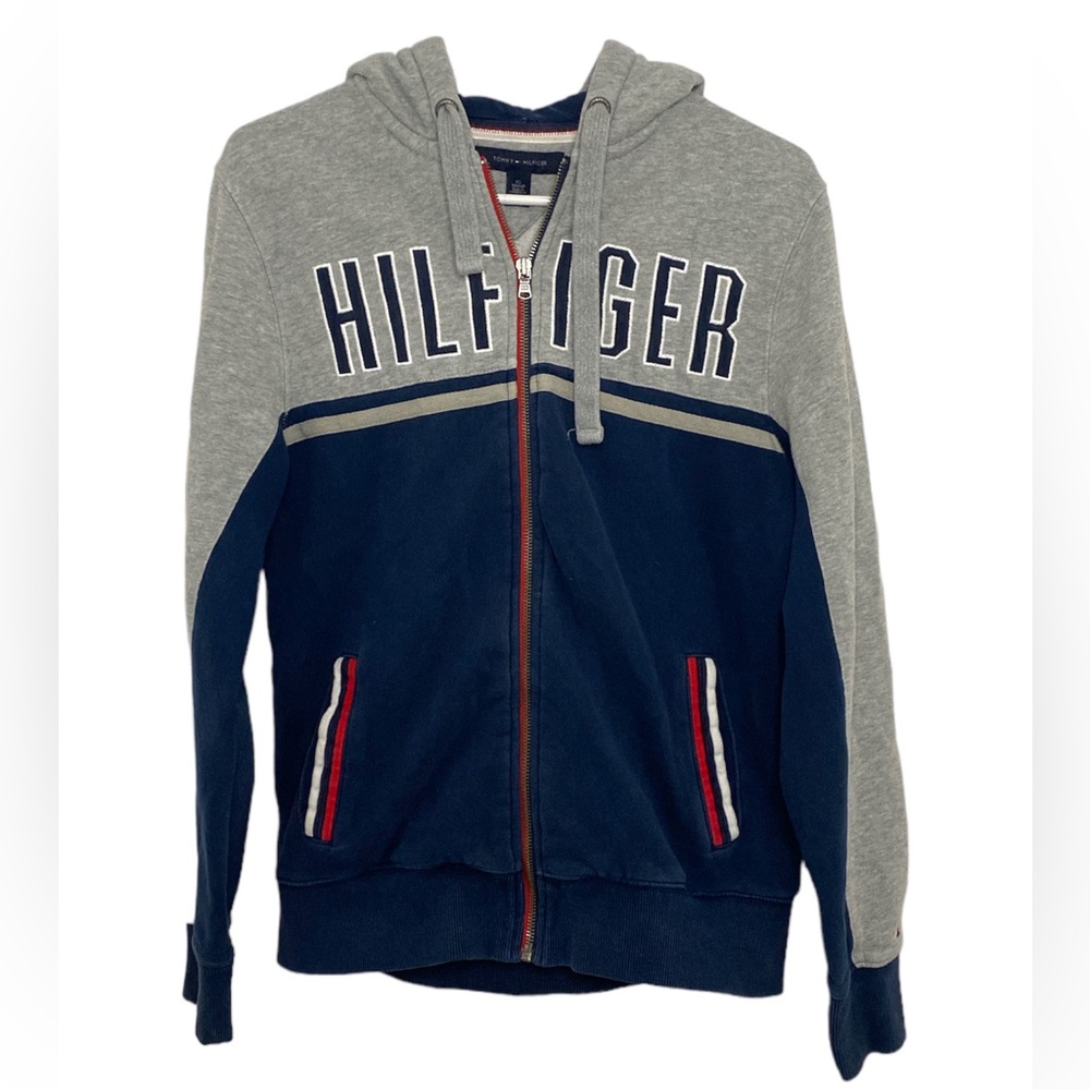 (Size XS) Tommy Hilfiger Logo Zip Up Hoodie